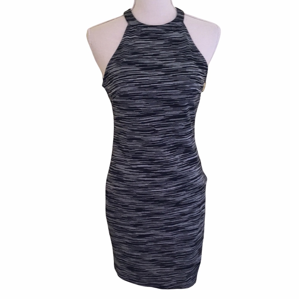 Astr Space-Dyed Body-Con Halter Dress M